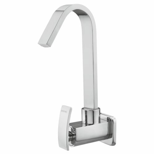 Sink Cock With Swinging Spout with Wall Flange